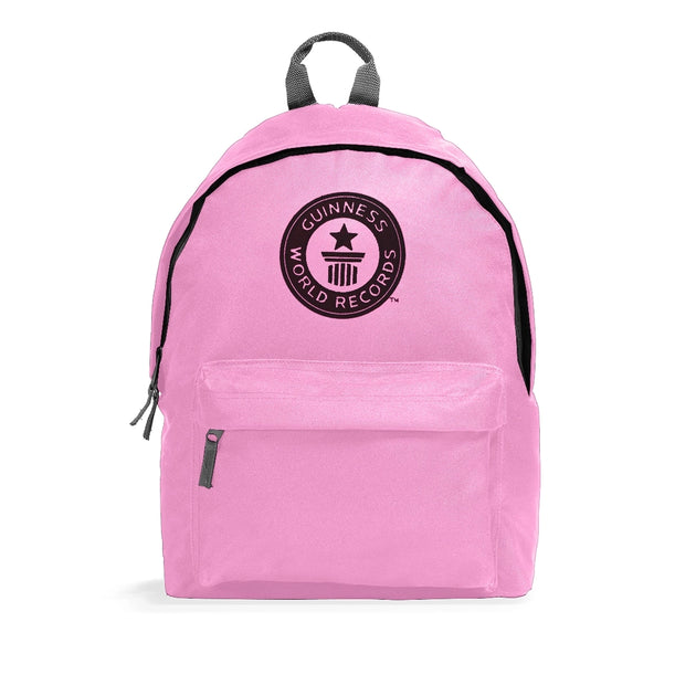Guinness World Records Kids Backpack Black Logo-Baby Pink