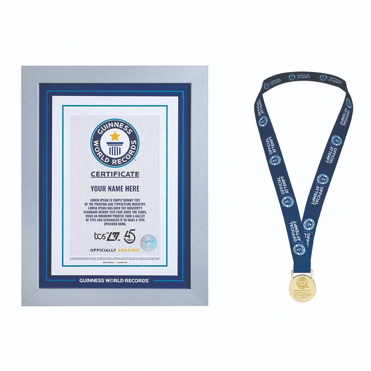 London Marathon Record Participation Certificate in silver frame with Medallion