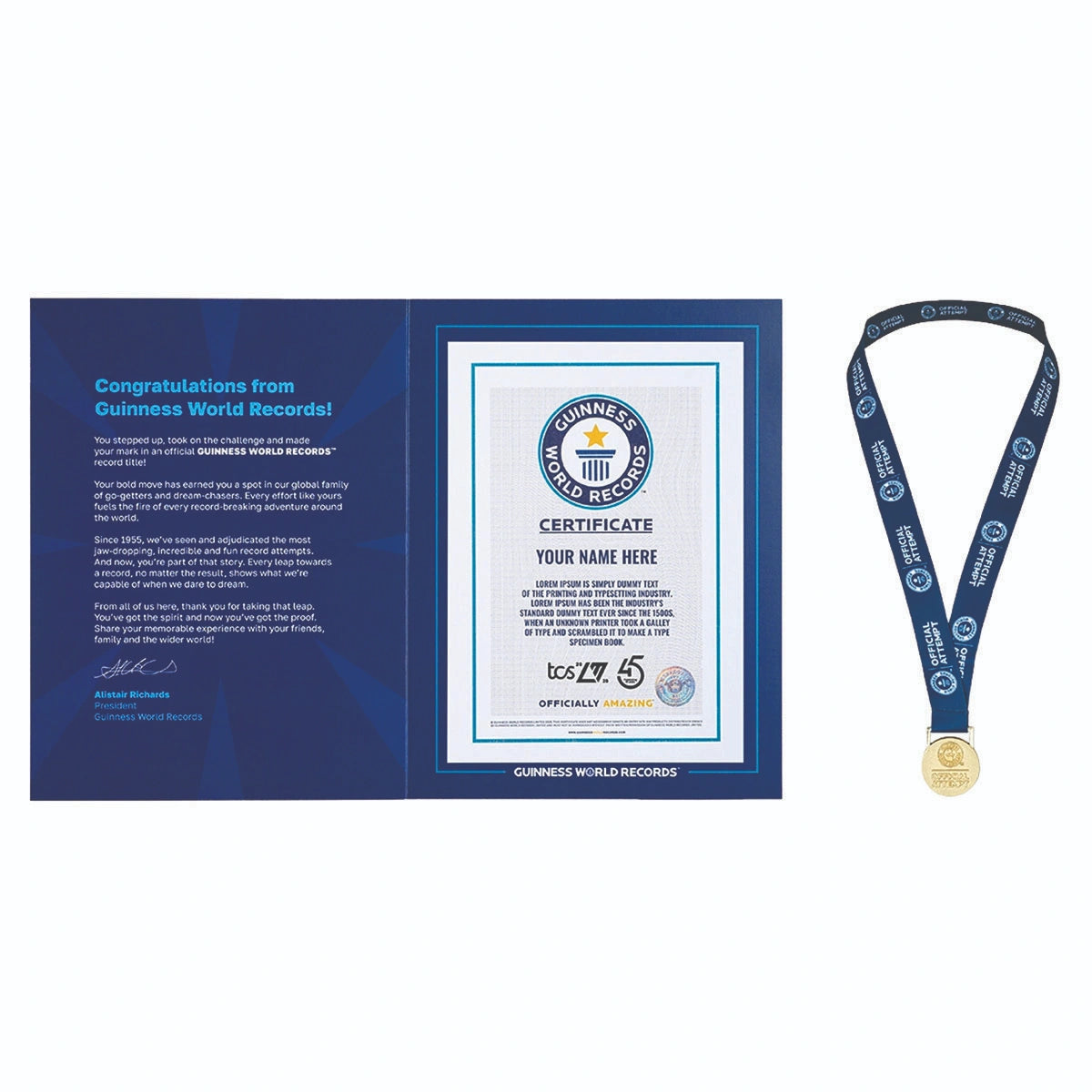 London Marathon Record Participation Certificate in folder with Medallion