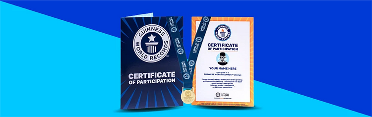 Guinness World Records Certificates & Medals