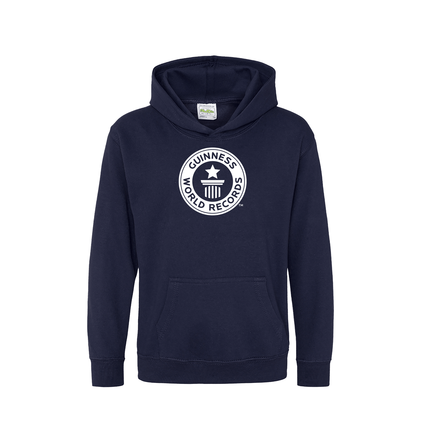 Oxford Navy Guinness World Records Kids Hoodie - White Logo