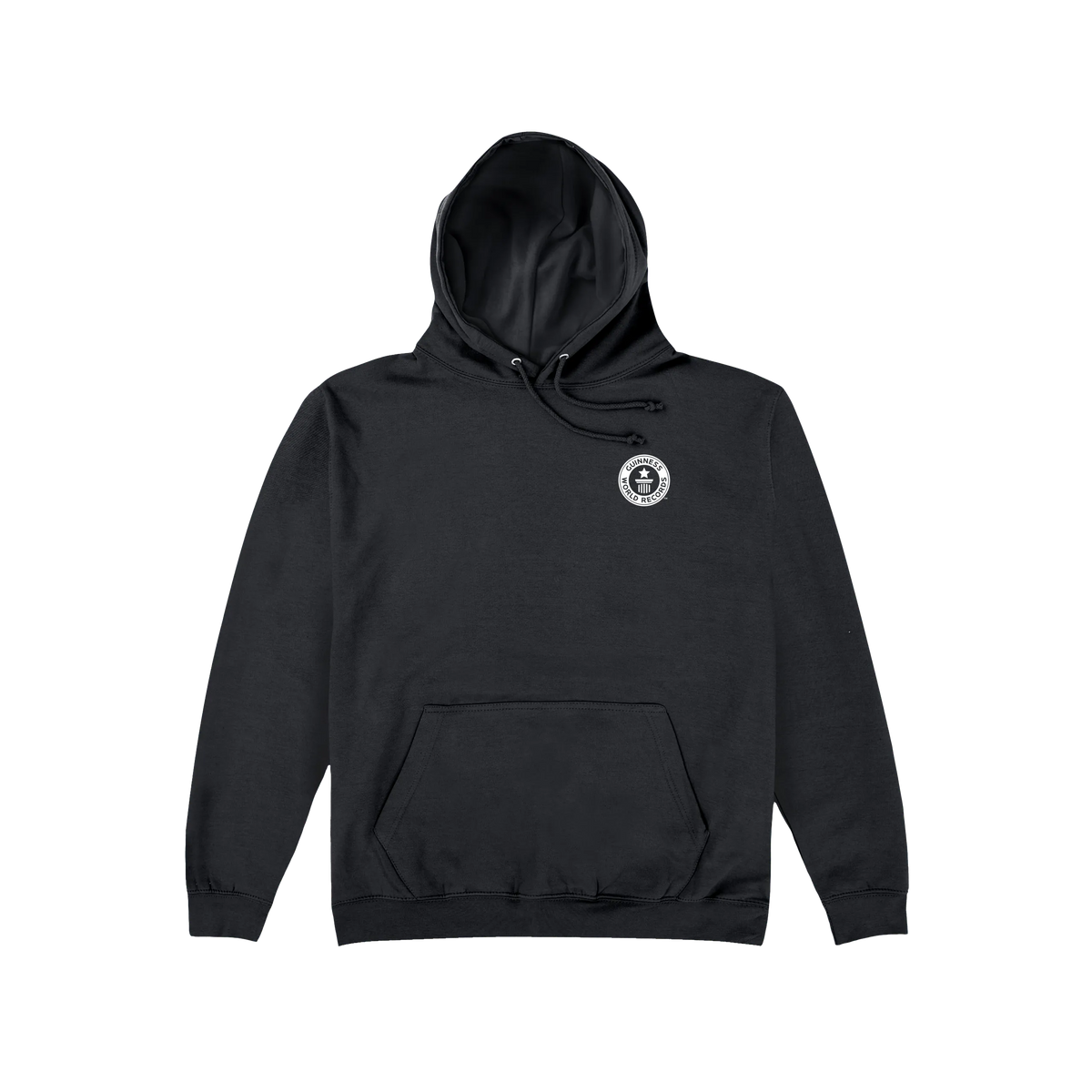 Jet Black Guinness World Records Adult Hoodie - White Logo