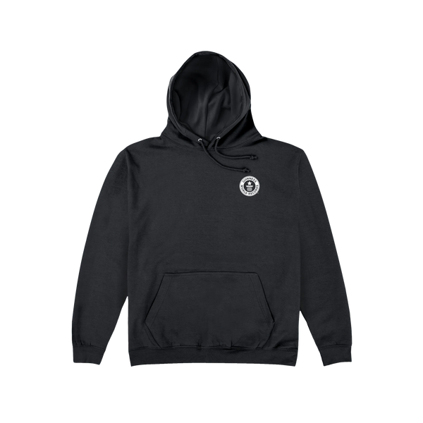 Jet Black Guinness World Records Adult Hoodie - White Logo