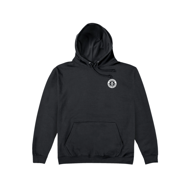Jet Black Guinness World Records Adult Hoodie - White Logo