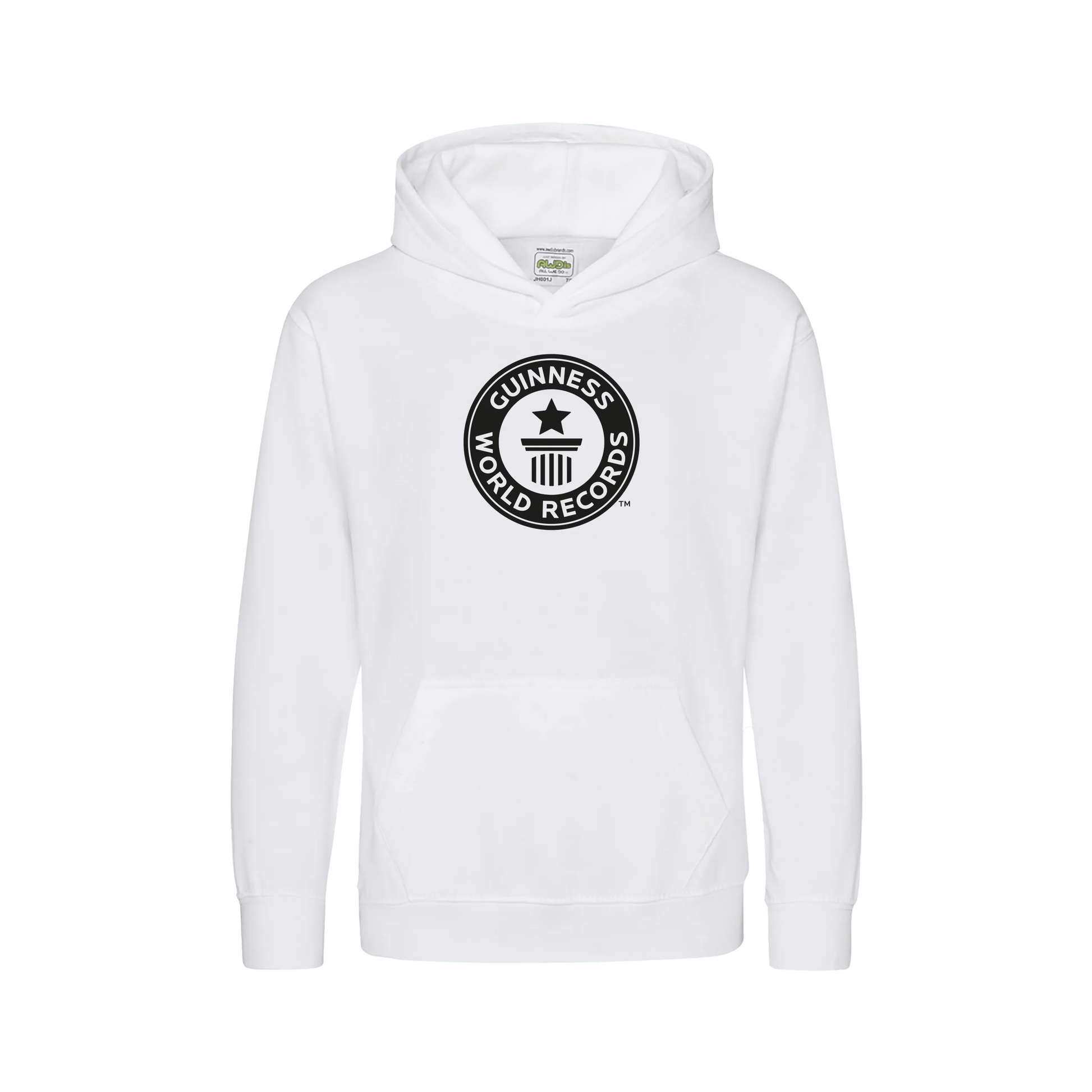 Guinness World Records Kids Hoodie Black Logo-Arctic White