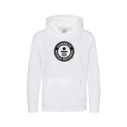 Guinness World Records Kids Hoodie Black Logo-Arctic White