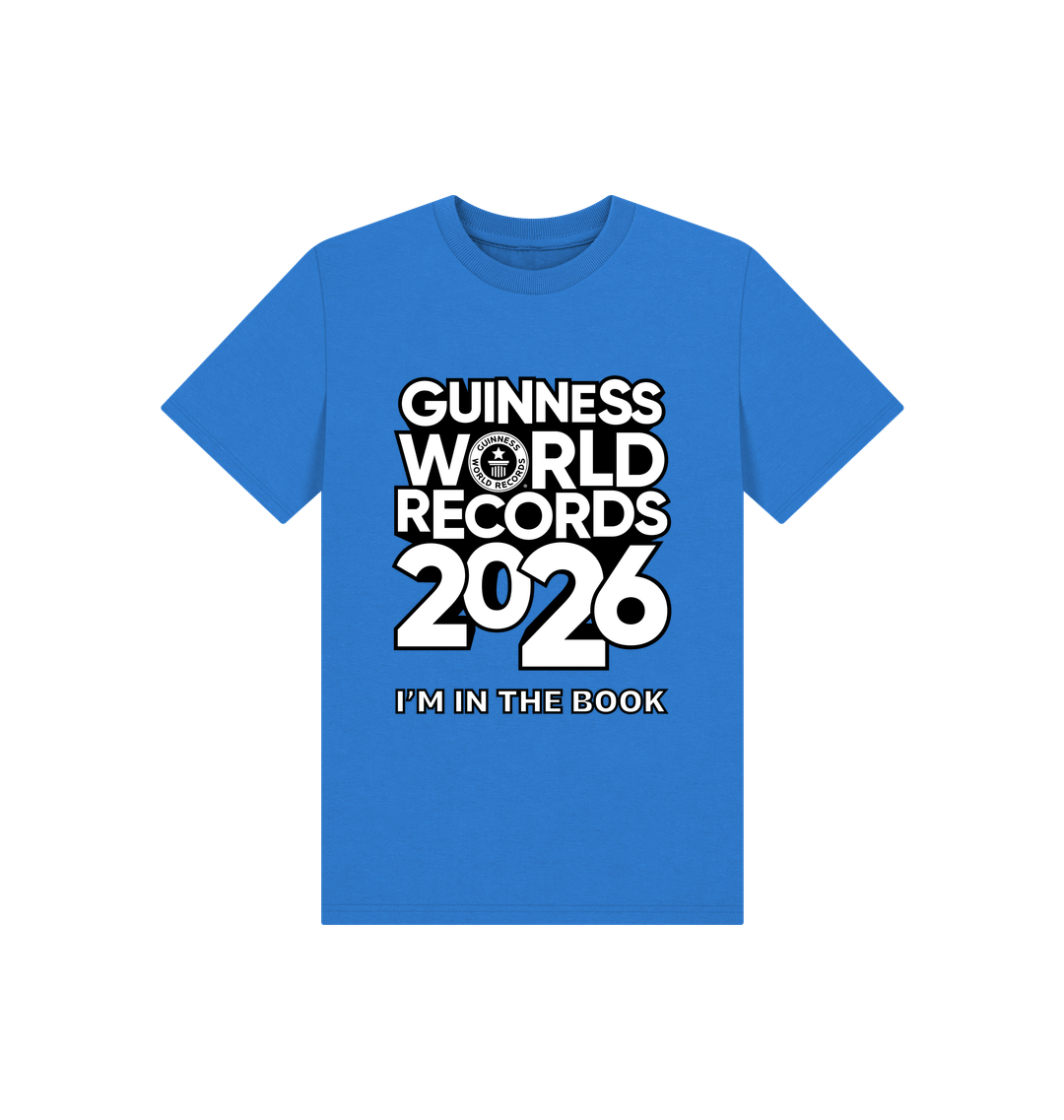 Bright Blue Printed Kids T-Shirt Front