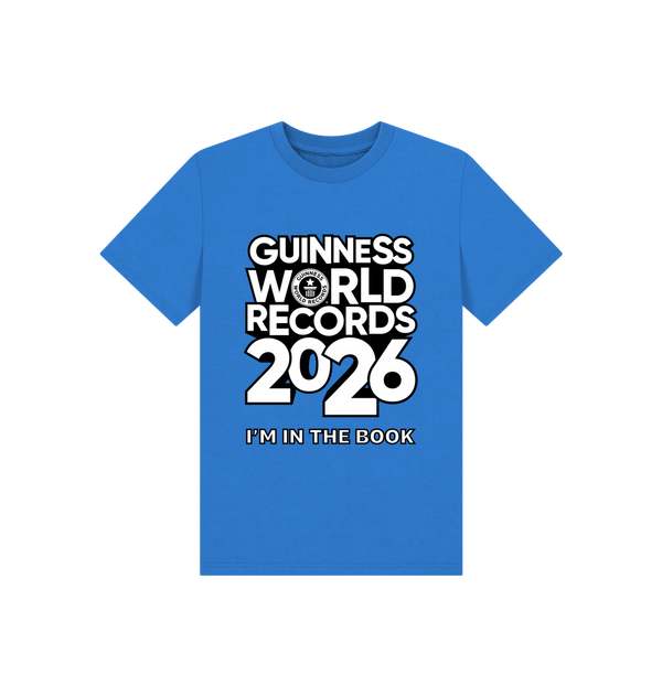 Bright Blue Printed Kids T-Shirt Front