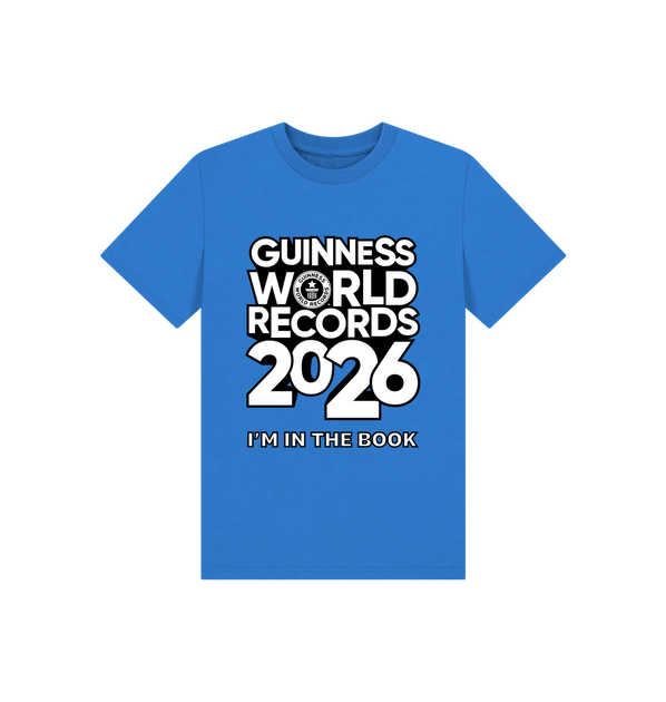 Bright Blue Printed Kids T-Shirt Front