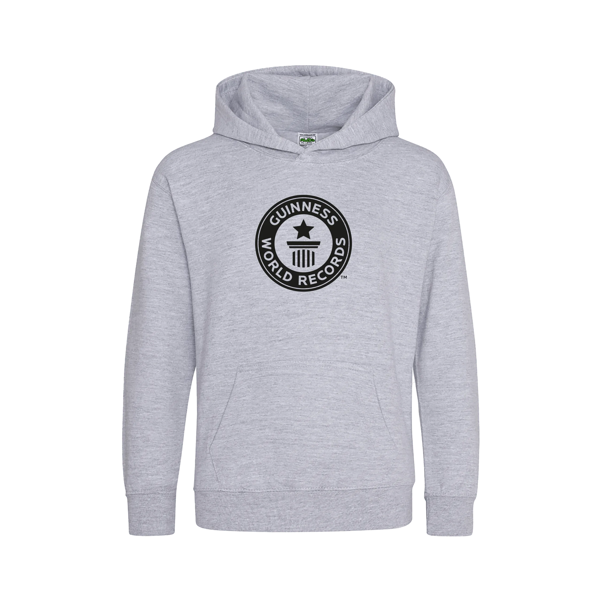 Guinness World Records Kids Hoodie Black Logo-Heather Grey