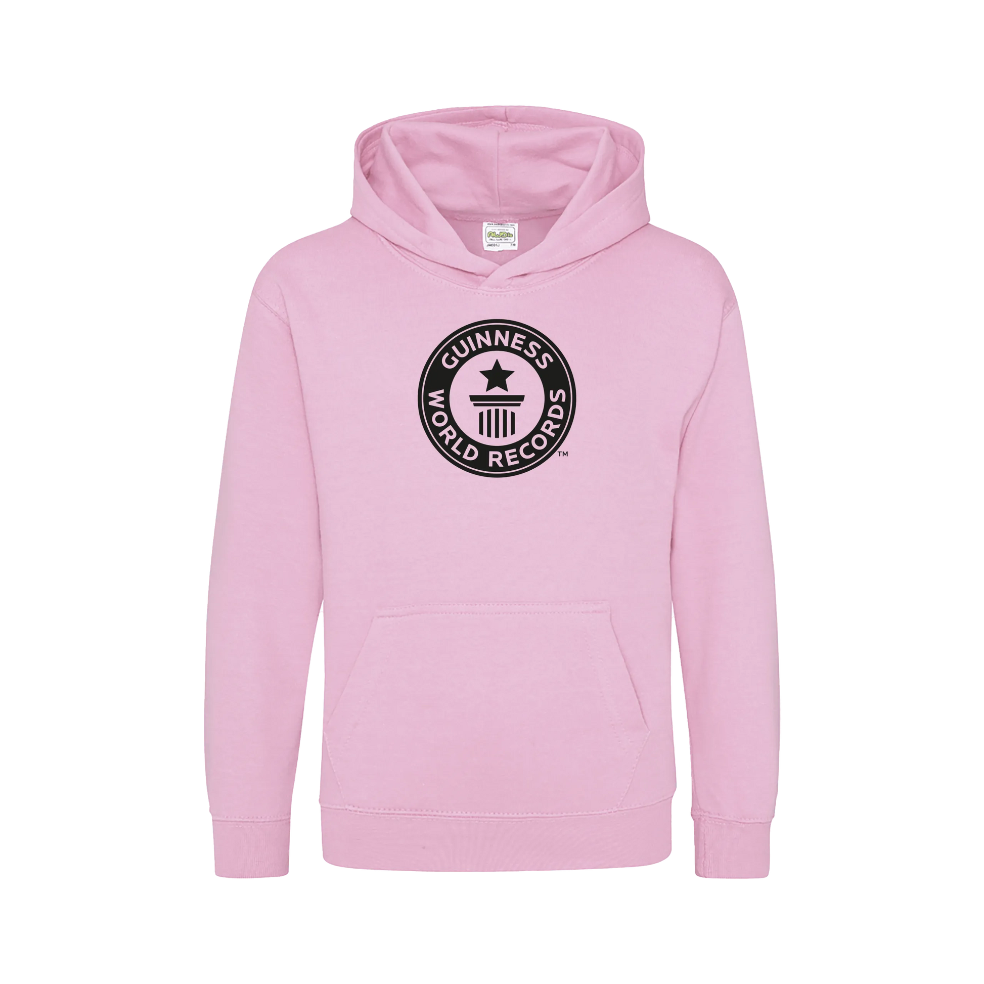 Guinness World Records Kids Hoodie Black Logo-Bubble Pink