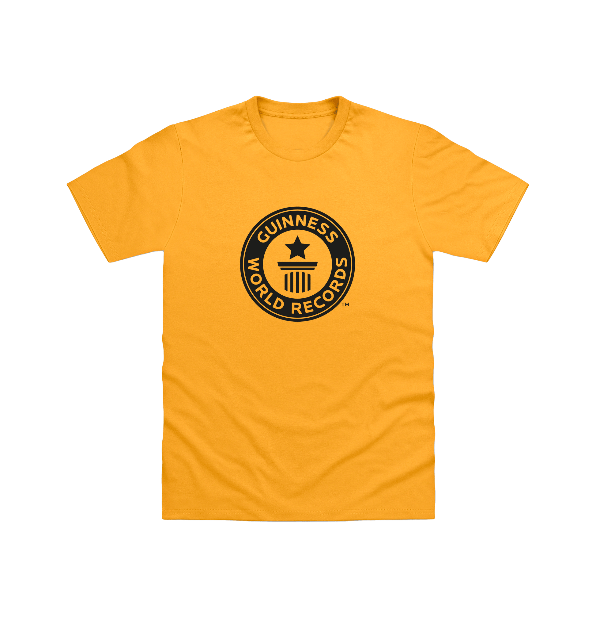 Gold Guinness World Records Men\u2019s T Shirt - Black Logo