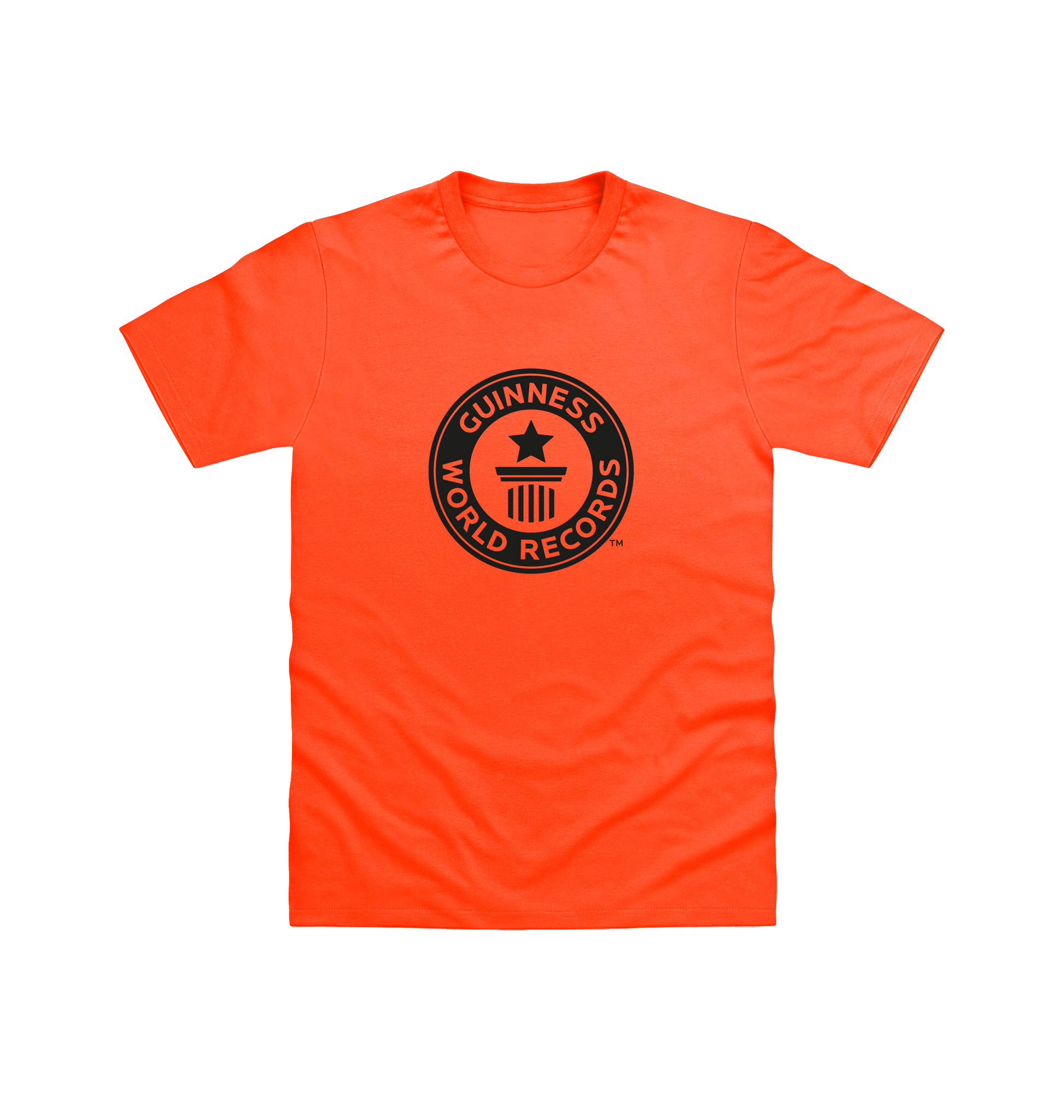 Orange Guinness World Records Men\u2019s T Shirt - Black Logo