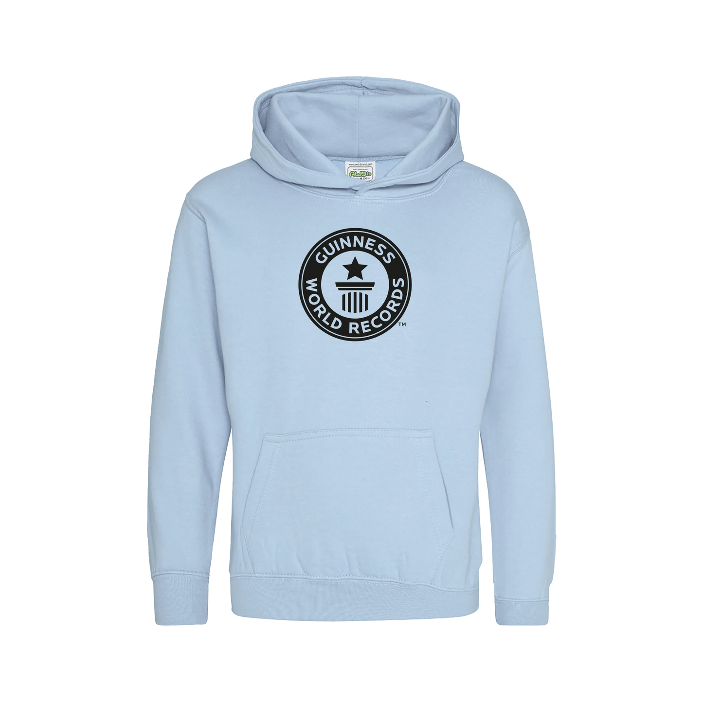 Guinness World Records Kids Hoodie Black Logo-Sky Blue