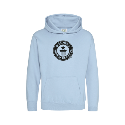 Guinness World Records Kids Hoodie Black Logo-Sky Blue