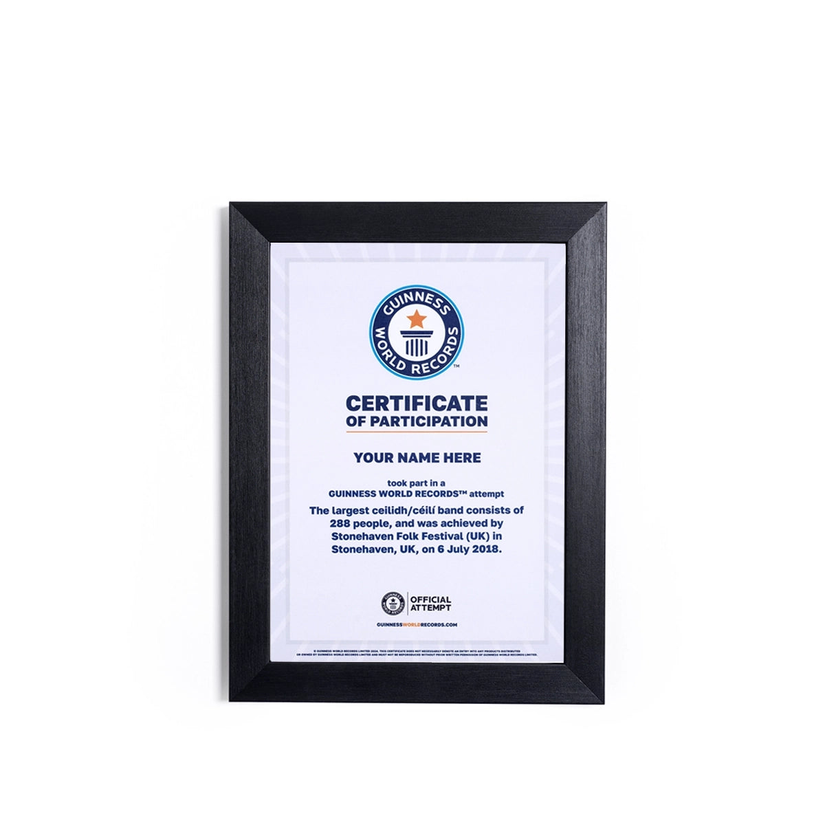 Printed Certificate Of Participation