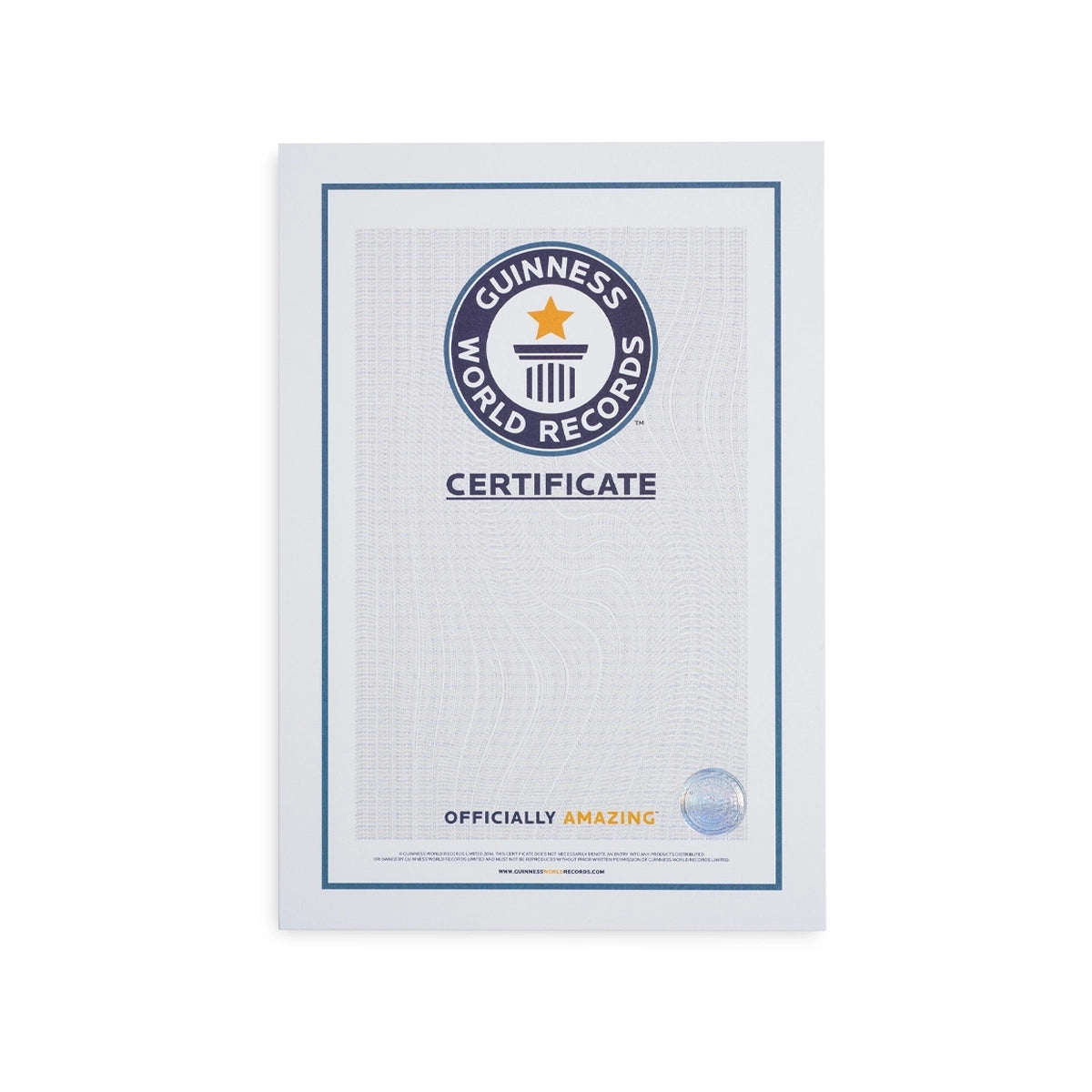 Record Holder Certificate
