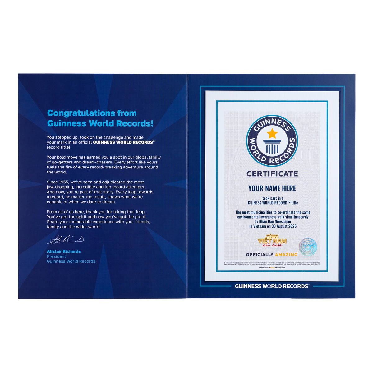 Record Participant Certificate Most Municipalities to Co-ordinate the Same Environmental Awareness Walk / <p style="color: #d9534f; font-weight: bold;">   Special Price Available Until Sep 9, 9:00 AM BST — Don't Miss Out! </p>