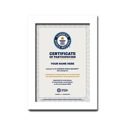 Guinness World Records Certificate of Participation