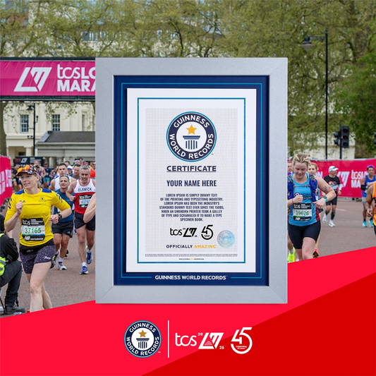 Record Participant Certificate TCS London Marathon 2025