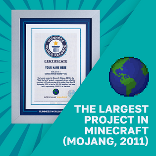 Record Participant Certificate The Largest Project in Minecraft 