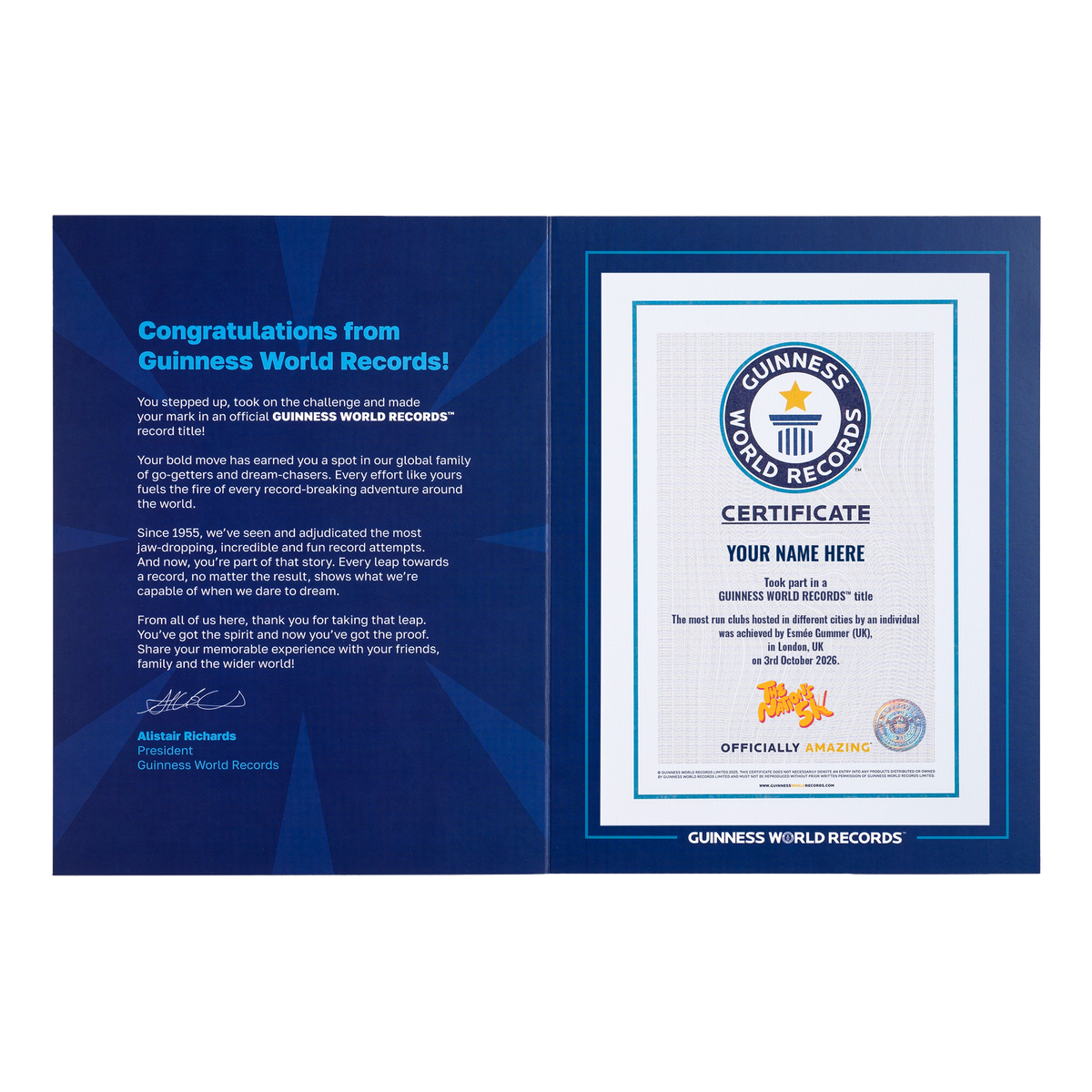 Record Participant Certificate Most Run Clubs Hosted In Different Cities By An Individual