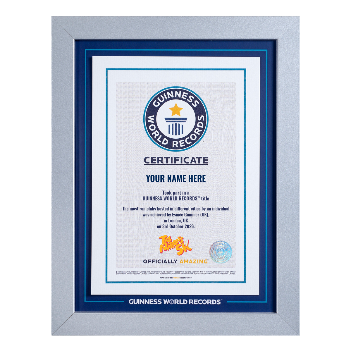 Record Participant Certificate Most Run Clubs Hosted In Different Cities By An Individual