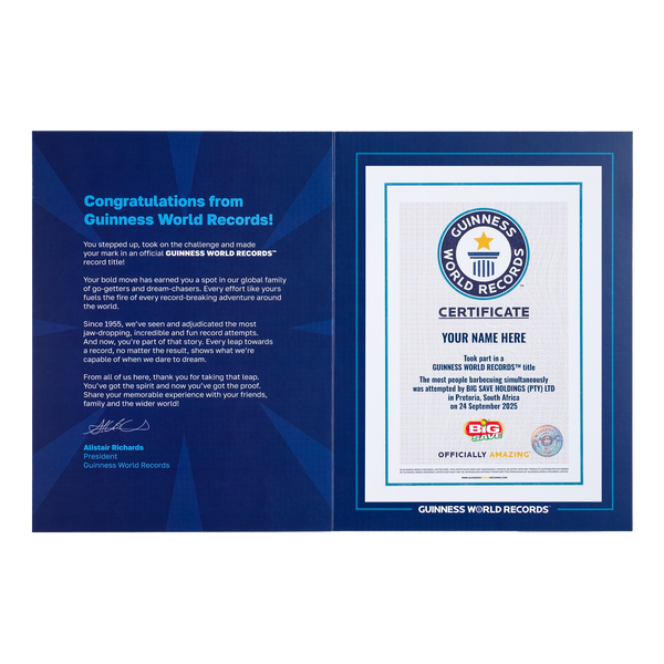Record Participant Certificate The Most People Barbecuing Simultaneously