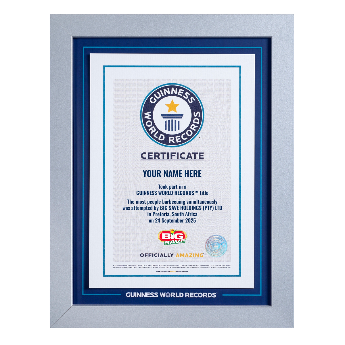 Record Participant Certificate The Most People Barbecuing Simultaneously