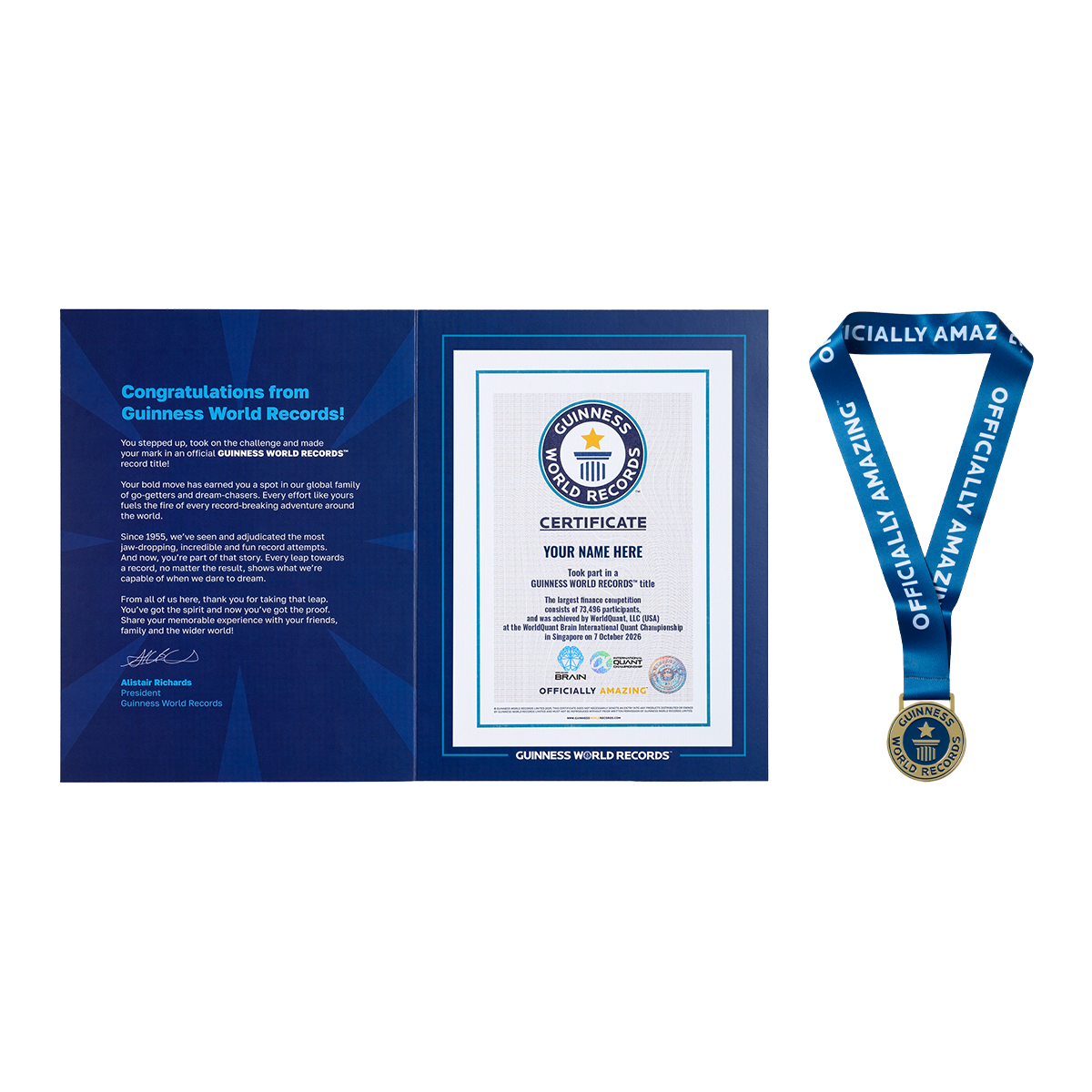 Record Participant Certificate The Largest Finance Competition