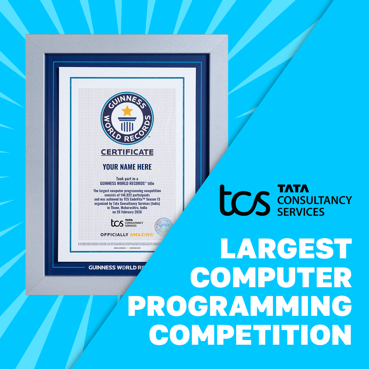 Record Participant Certificate The Largest Computer Programming Competition