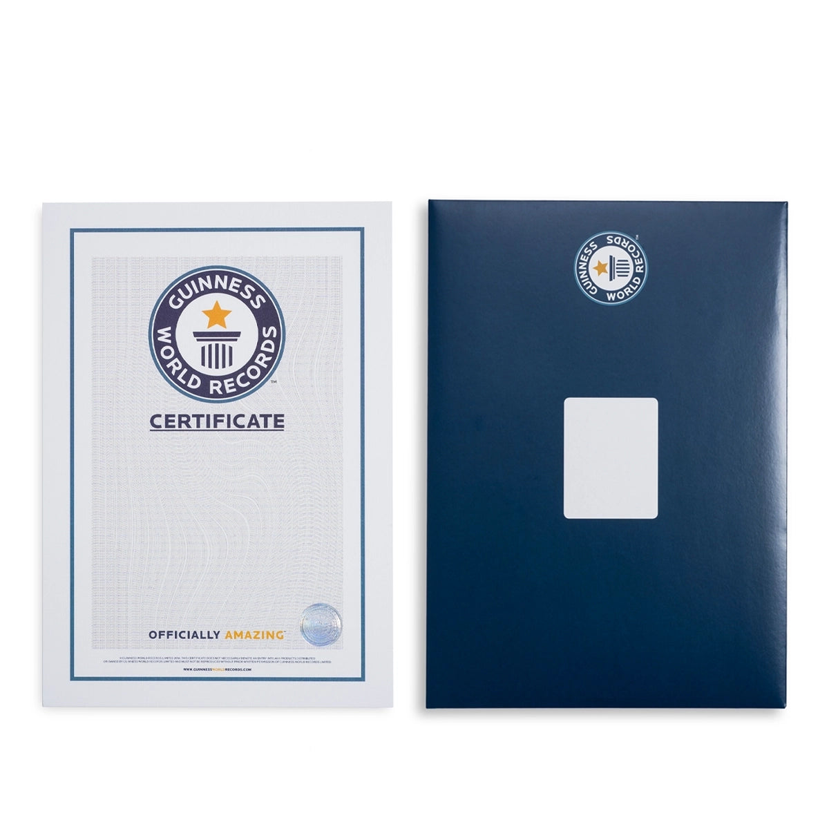 Record Holder Certificate and Folder 