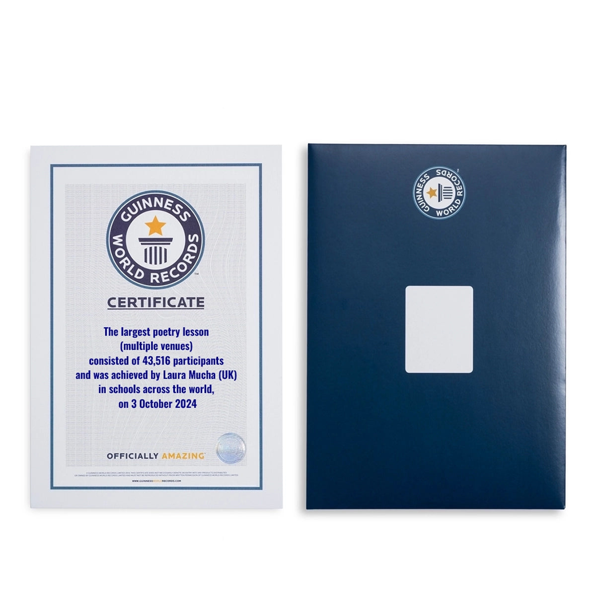 Record Holder Certificate The Largest Poetry Lesson
