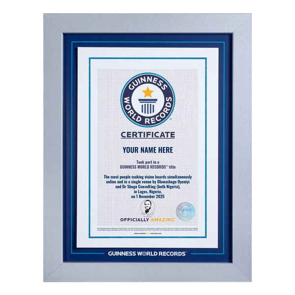 Record Participant Certificate The Most People Making Vision Boards Simultaneously