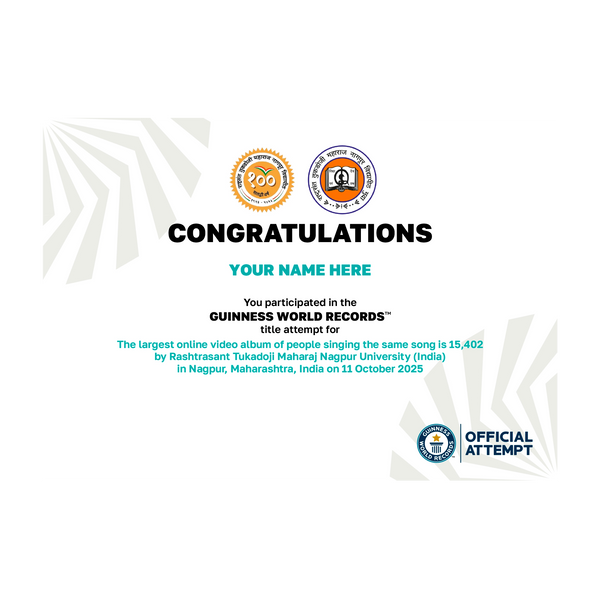 Digital Participation Certificate Largest Online Video Album of People Singing the Same Song