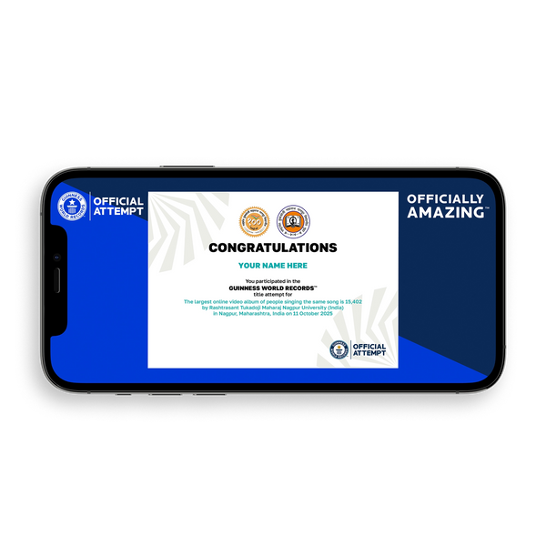 Digital Participation Certificate Largest Online Video Album of People Singing the Same Song