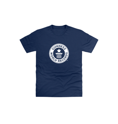 Navy Guinness World Records Kids T Shirt - White Logo