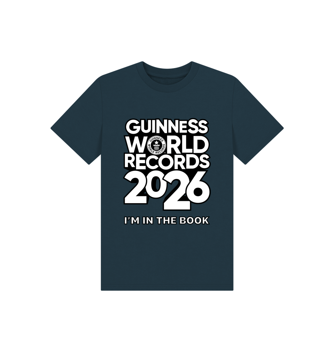 Denim Blue Printed Kids T-Shirt Front
