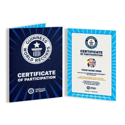 Guinness World Records Certificate of Participation- Blue