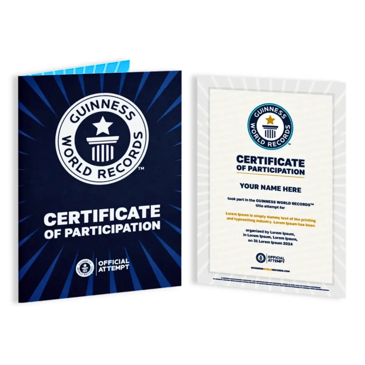 Guinness World Records Certificate of Participation- Grey