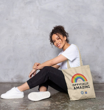 Officially Amazing Pride Tote Bag - Beige GWR Store