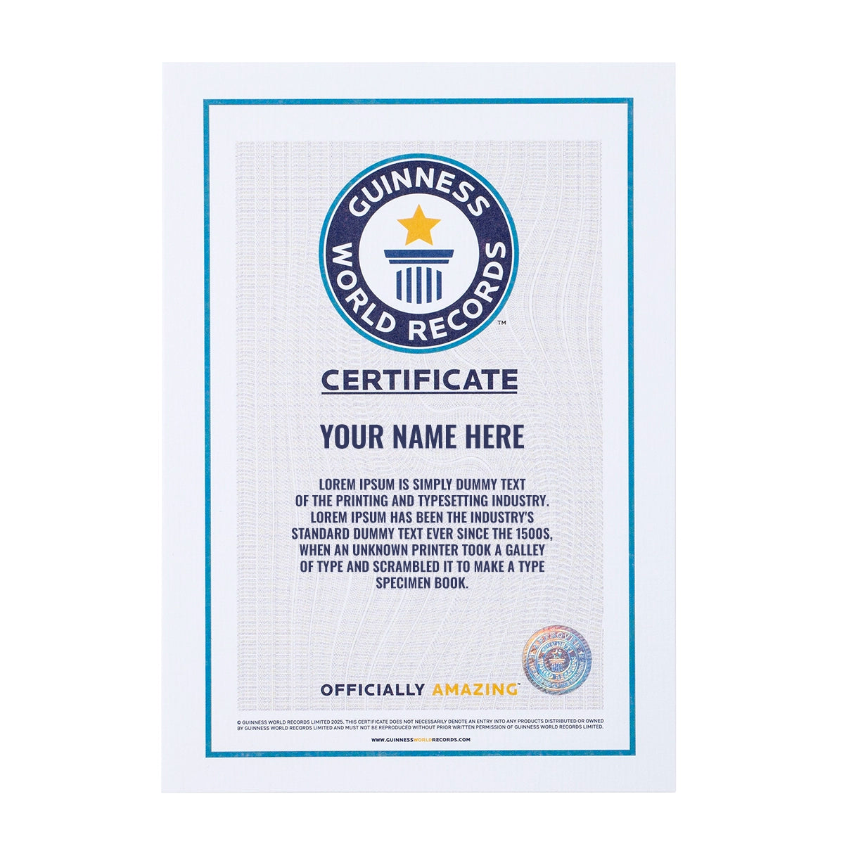 Internal Record Participant Certificate