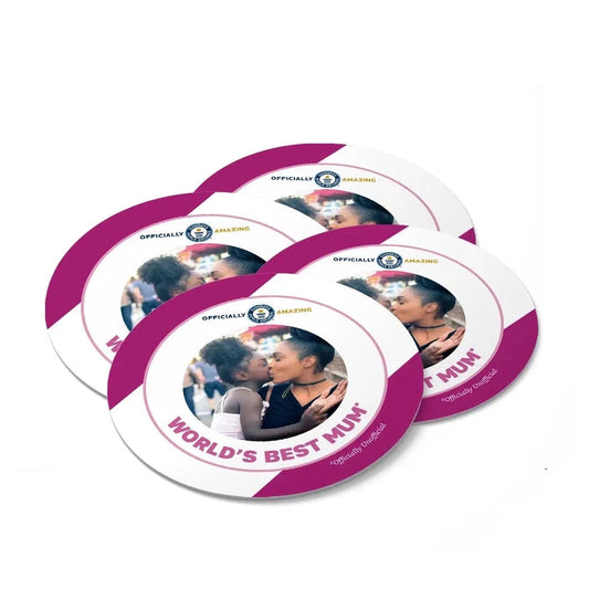 Personalised World's Best Mum Round Coasters GWR Store